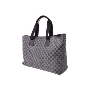 Gucci silver GG tote canvas black bag
